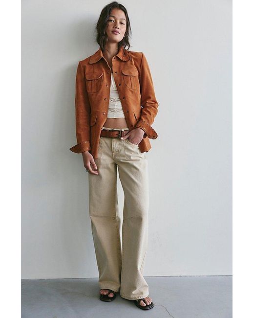 Free People Brown Carmen Suede Jacket