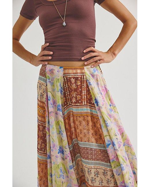 Free People Pink Santa Eulalia Printed Maxi Skirt