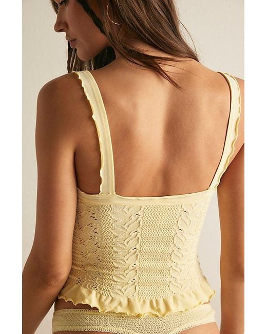 Intimately By Free People Yellow So Soft Frill Square Neck Tank Top By
