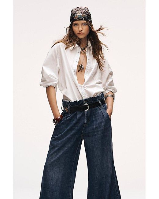 Free People Natural Hallie French Cuff Shirt