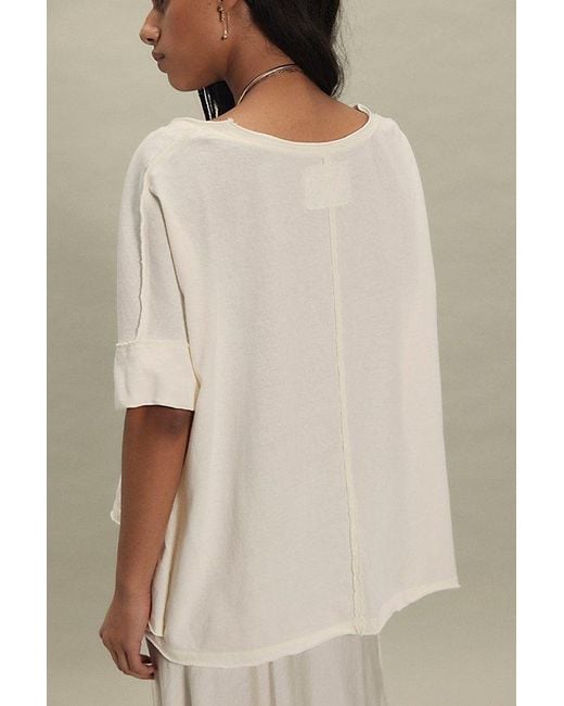 Free People Natural Rex Oversized Cotton Tee