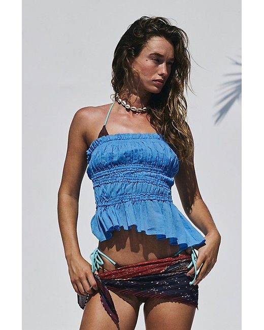 free-est Blue Daybreak Cotton Tube Top By