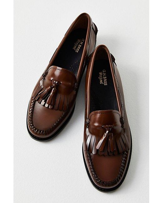 G.H.BASS Brown G. H. Bass Esther Kiltie Tassel Loafers