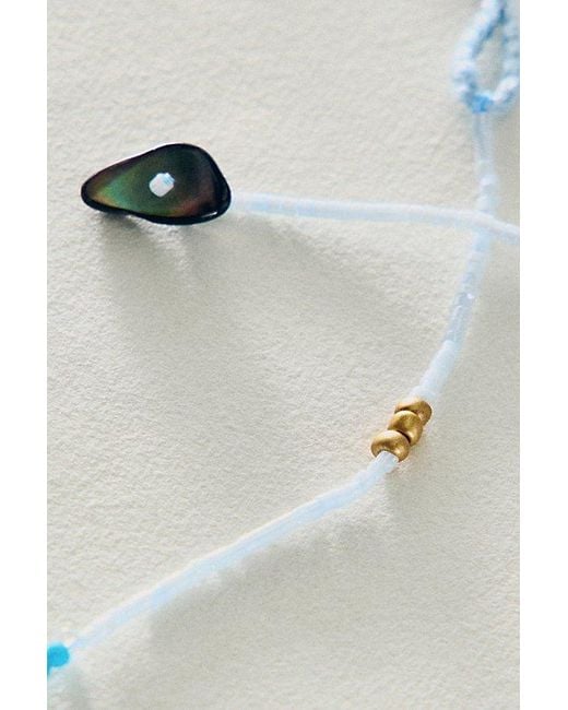 Free People Blue Muse Semi-Precious Short Beaded Layering Necklace