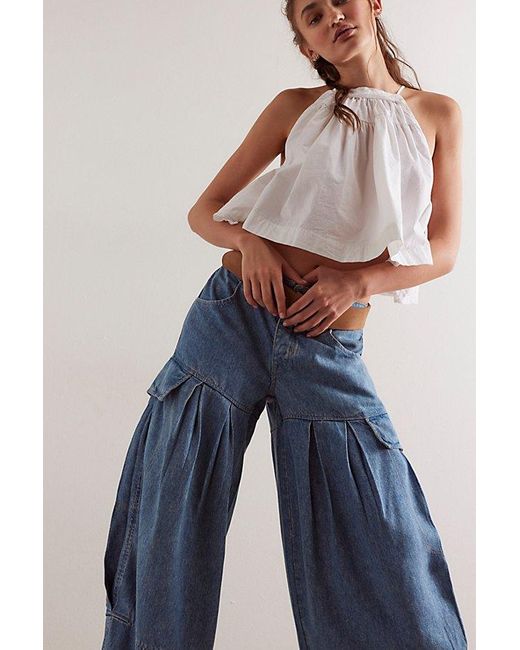 Free People Blue Soleil Balloon Jeans