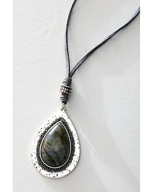 Free People Gray Freefall Pendant Necklace At In Labrodite