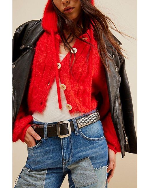 Free People Willow Cardi At In Fiery Red Combo, Size: Xs