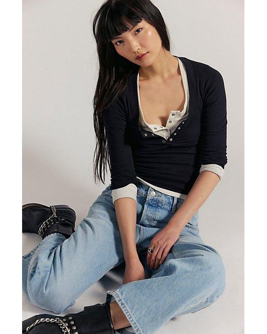 Intimately By Free People Black Wide Awake Layering Top By