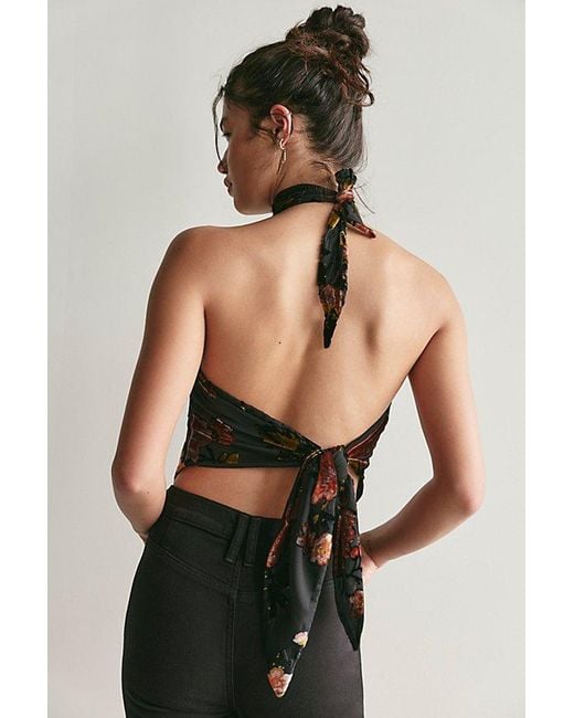 Anna Sui Multicolor Burnout Halter Top