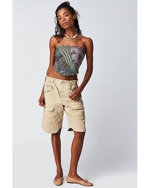Free People Multicolor Islands Of Time Utility Shorts At In Dunes, Size: Small
