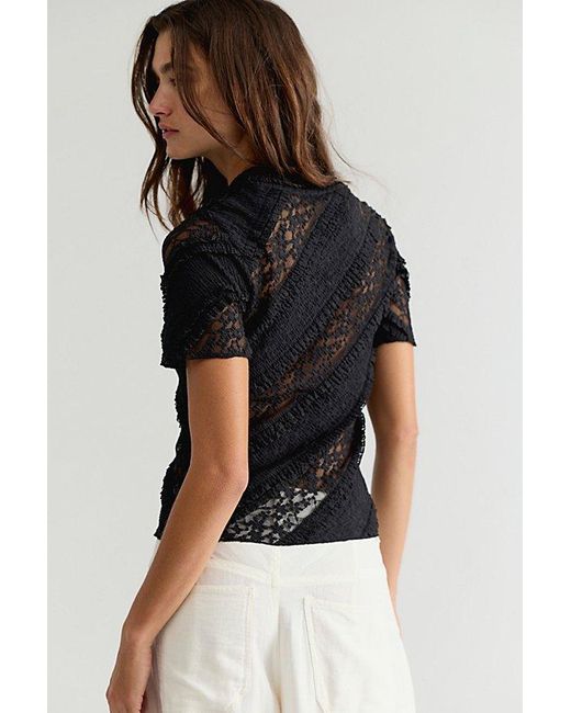 Free People Black Solita Lace Top