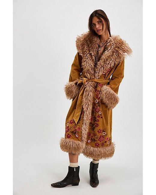 Free People Brown Talk Of The Town Coat Jacket