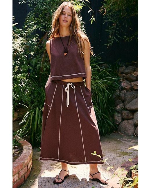 free-est Red Venetia Skirt Co-Ord By