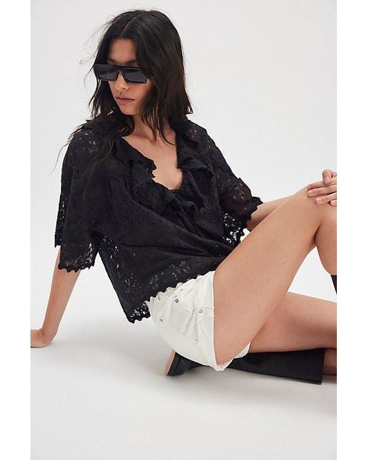 Spell Blue Lux Lisbon Lace Blouse