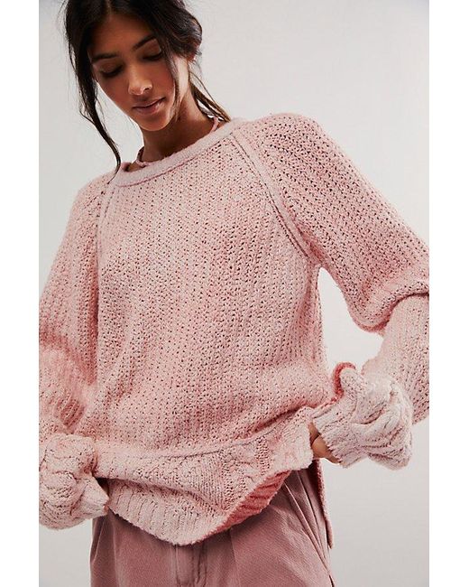 Free People Pink Sunfade Crewneck