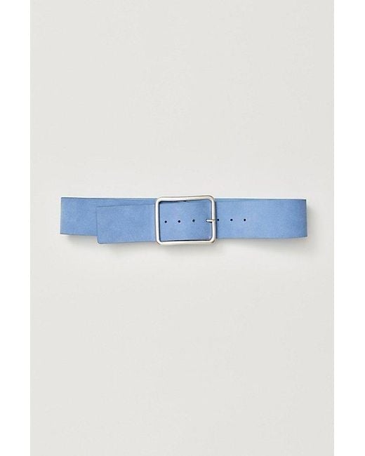 Free People Blue Suede Hex Hip Belt