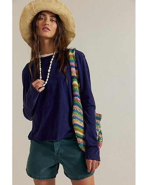 Free People Blue Nova Long-Sleeve Tee