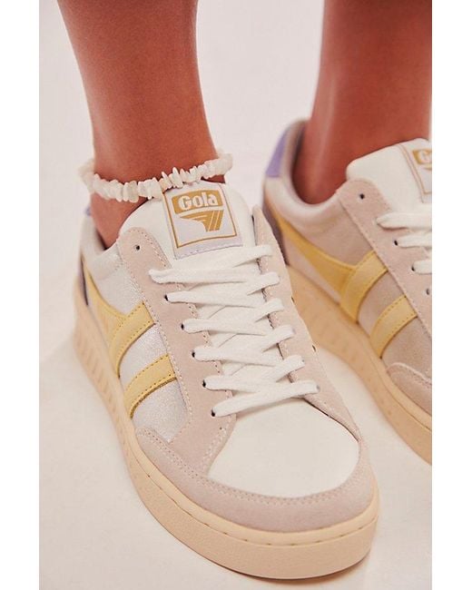 Gola Natural Superslam Blaze Sneakers At Free People In Silver/lemon/lavender, Size: Us 8