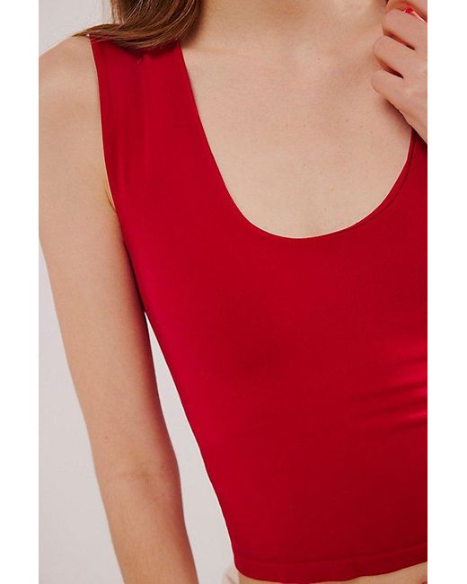 Free People Red Clean Lines Muscle Cami