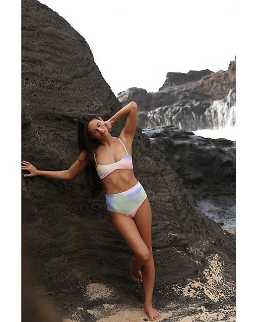 Free People Black Landscape Waist Brief Bikini Bottoms
