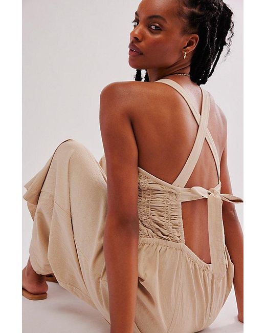 Free People Natural Forever And Always Ruched One-piece