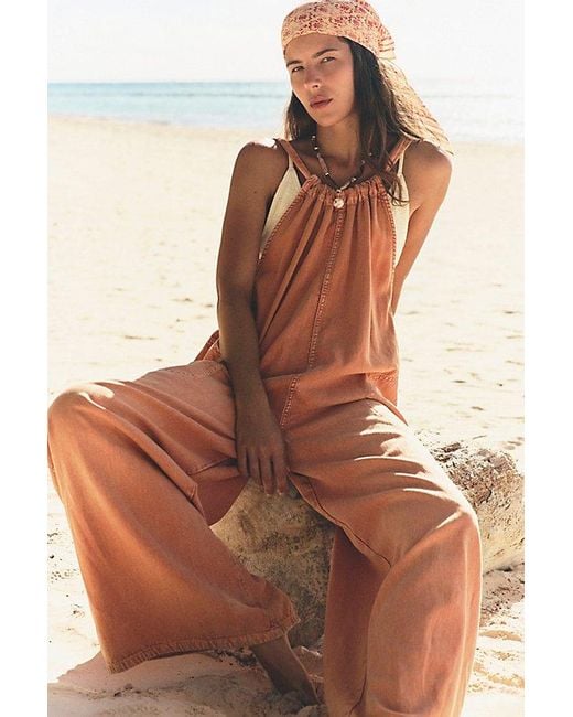 Free People Brown Freebird Jumpsuit