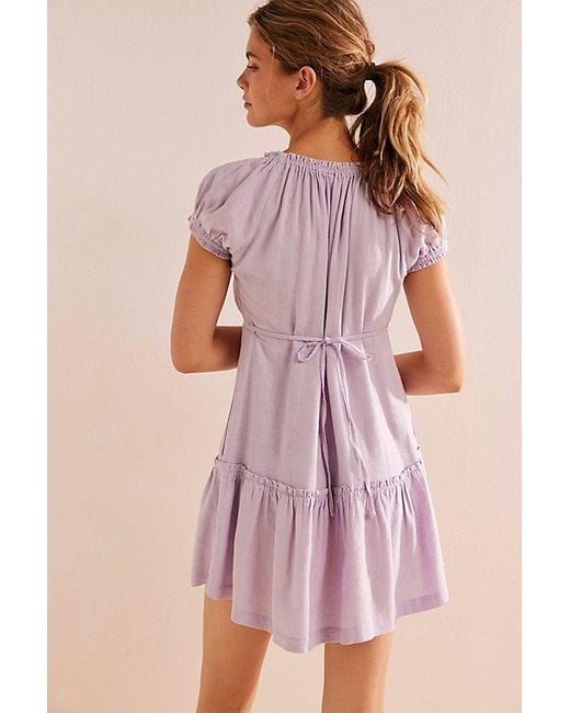 free-est Perri Linen Drop-waist Mini in Pink | Lyst UK