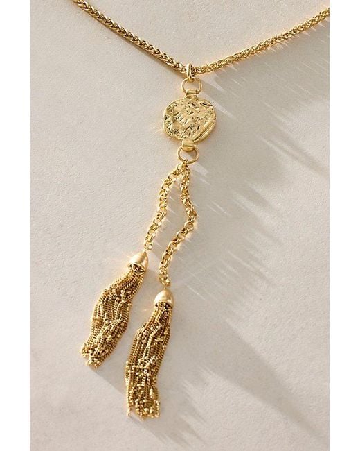 Free People Metallic Saskia Tassel Pendant Necklace