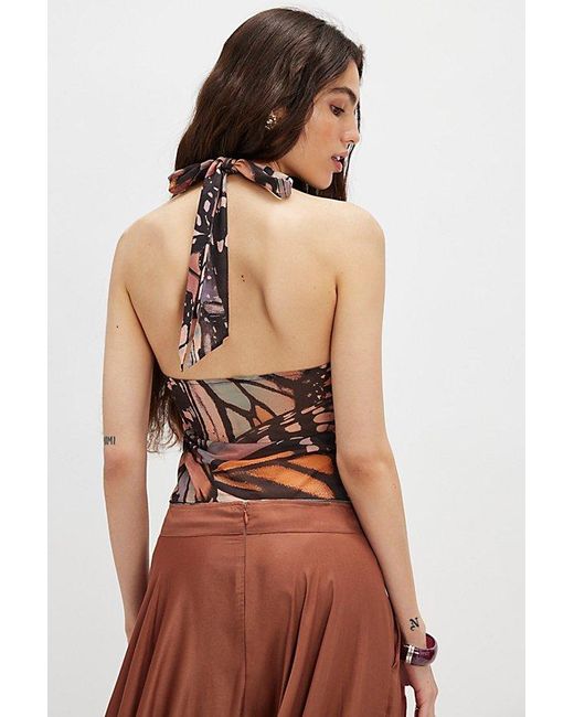Free People Butterfly Effect Halter Top in Red | Lyst
