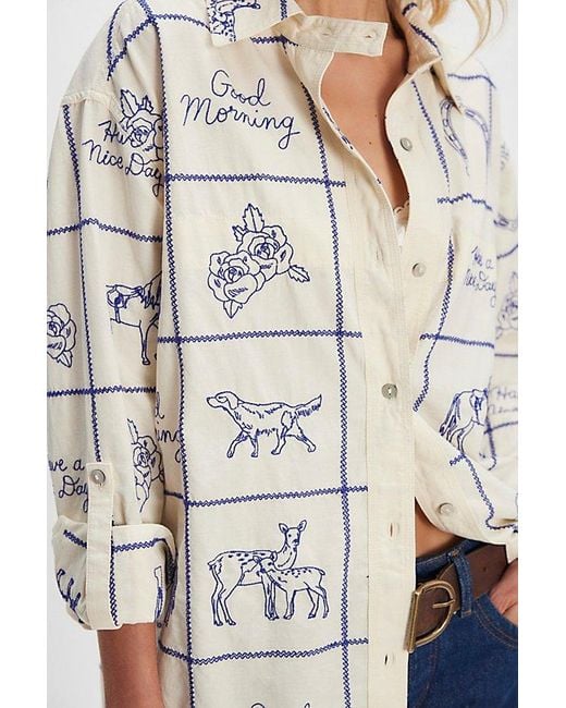 Free People Blue We The Free Have A Nice Day Top