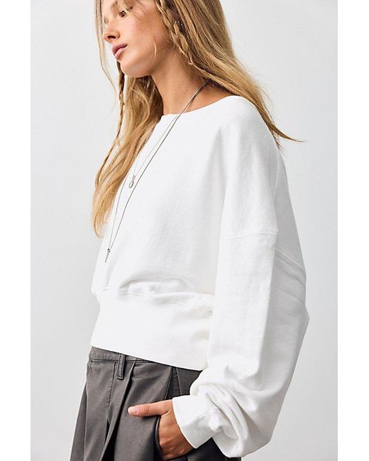 Free People White All Day Pullover