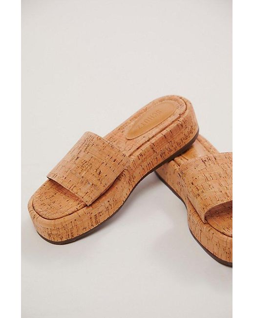 SCHUTZ SHOES Brown Sun Drenched Slide Sandals