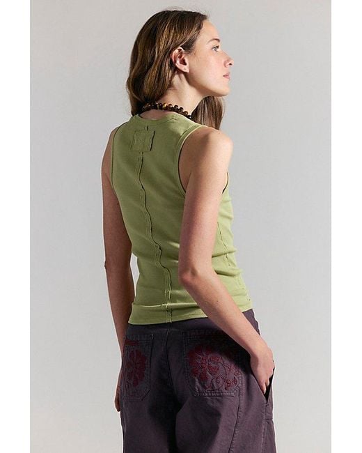 Free People Green Neria V-Neck Tank Top