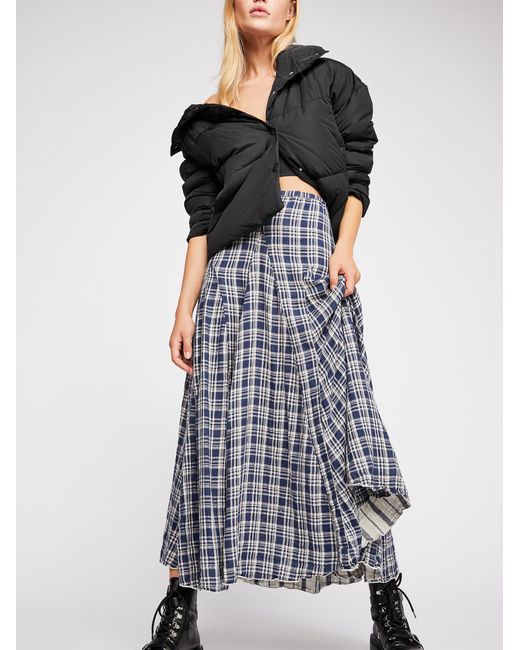 Free People Blue Lily Cotton Maxi Skirt