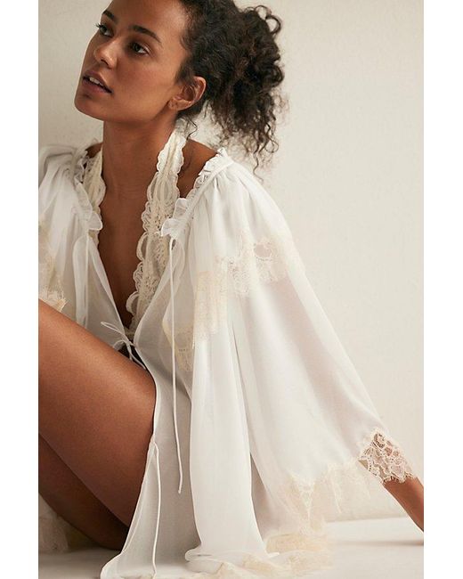 For Love & Lemons Chante Robe in Natural | Lyst