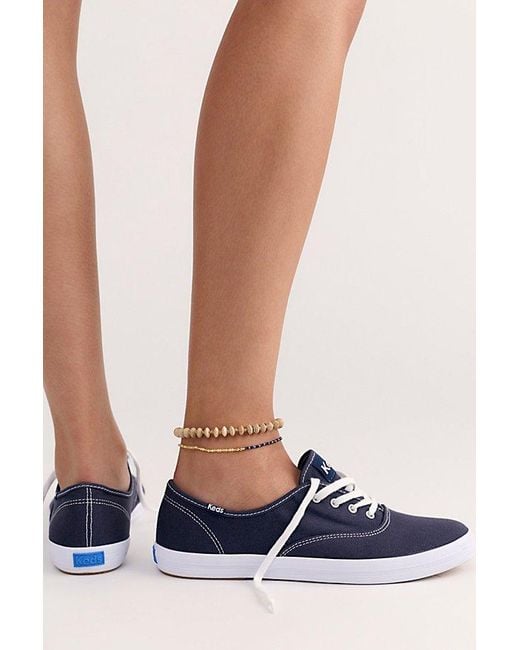 Keds Blue Champion Canvas Lace-Up Sneakers