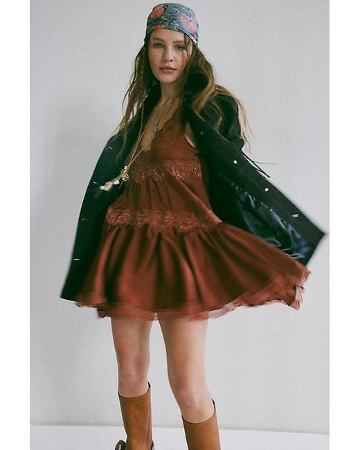 Intimately By Free People Green In This Groove Mini Slip Dress By
