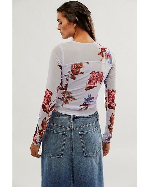 Free People Red Betty'S Garden Top