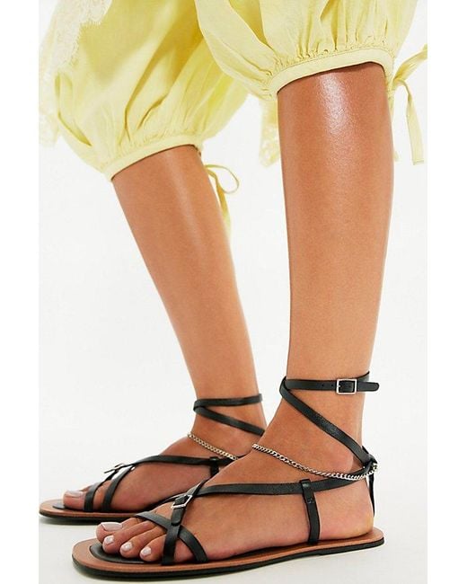Vicenza Black Athena Anklet Wrap Sandals