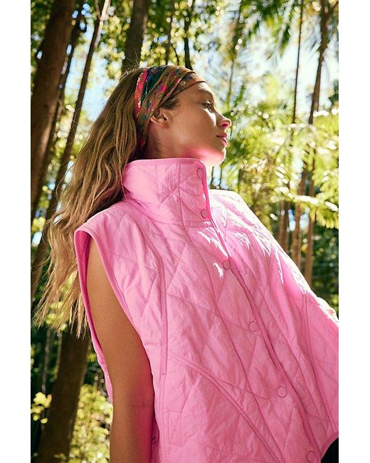 Fp Movement Pink Quinn Quilted Puffer Vest