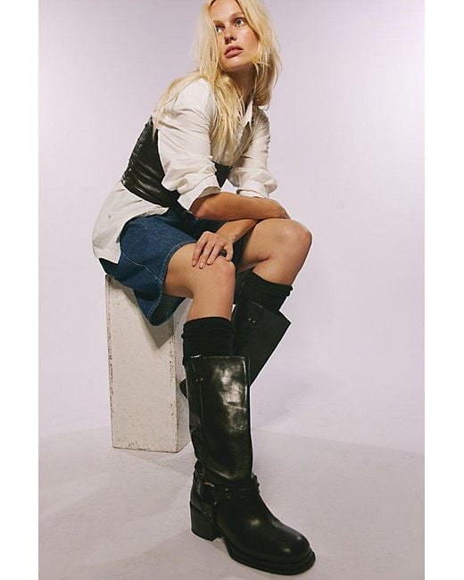 Free People Black Anok Harness Moto Boots