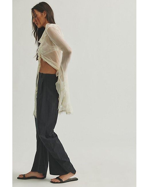 Free People Multicolor Spotlight Menswear Striped Barrel Trousers
