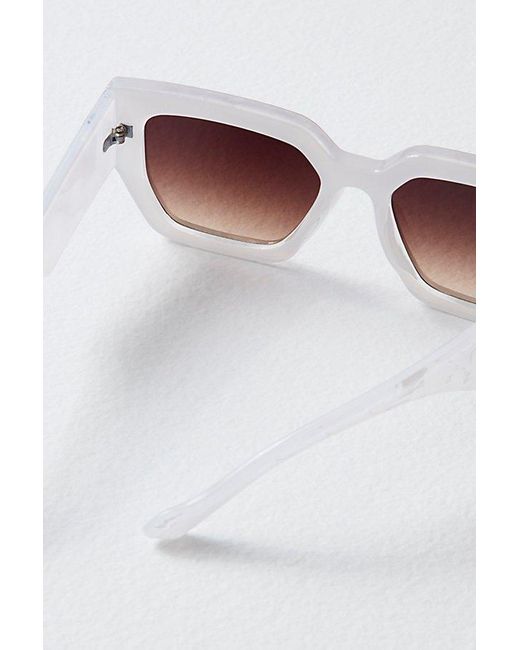 Free People Brown Bel Air Square Sunglasses At In Mother Of Pearl