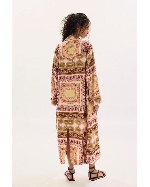 Free People White Coco Printed Duster Jacket