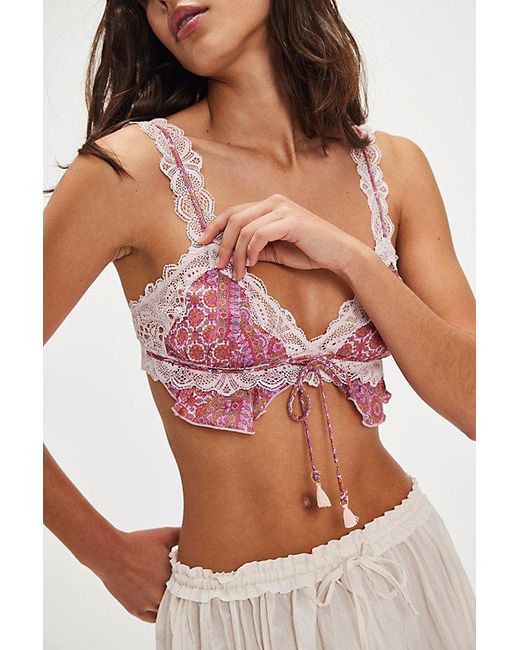 Free People Pink Wanderlust Longline Bralette