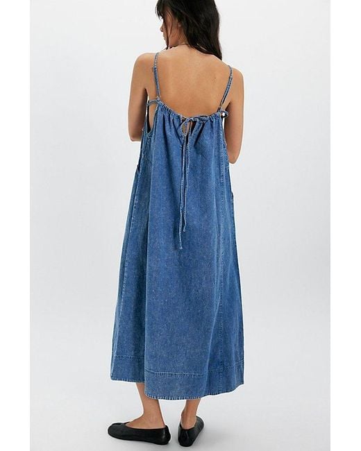 Free People Blue Miko Denim Midi Dress
