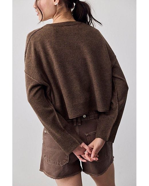 Free People Brown Ottilie Cashmere Cardi