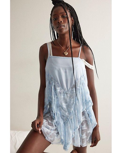 Intimately By Free People Blue Sunday Candy Mini Slip By