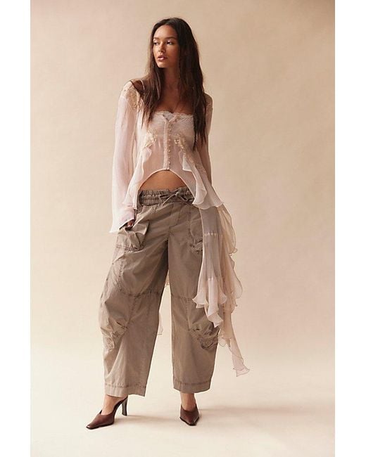 Nigel Preston Natural Angel Chiffon Maxi Top