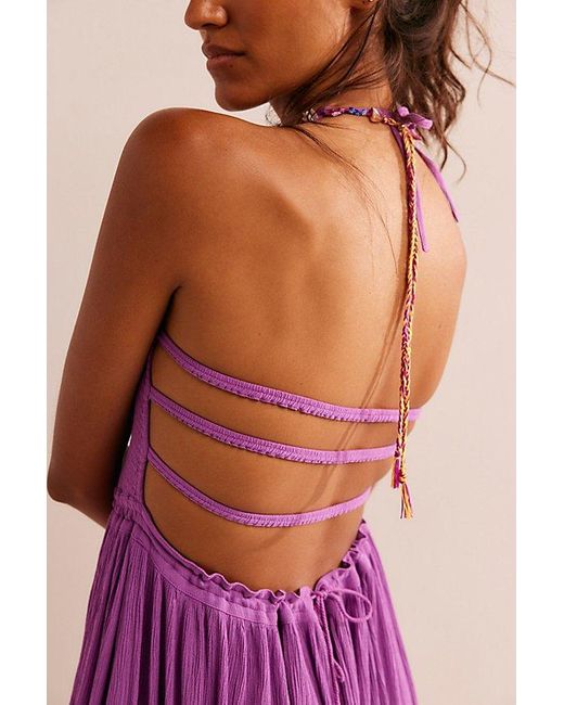 Free People Purple Extratropical Maxi Dress